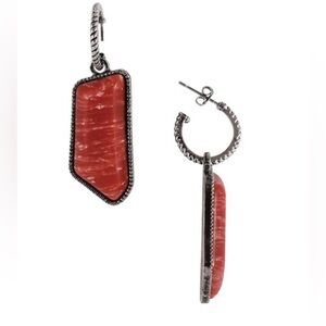 Justin Coral Tinted Natural Stone Women's Earrings